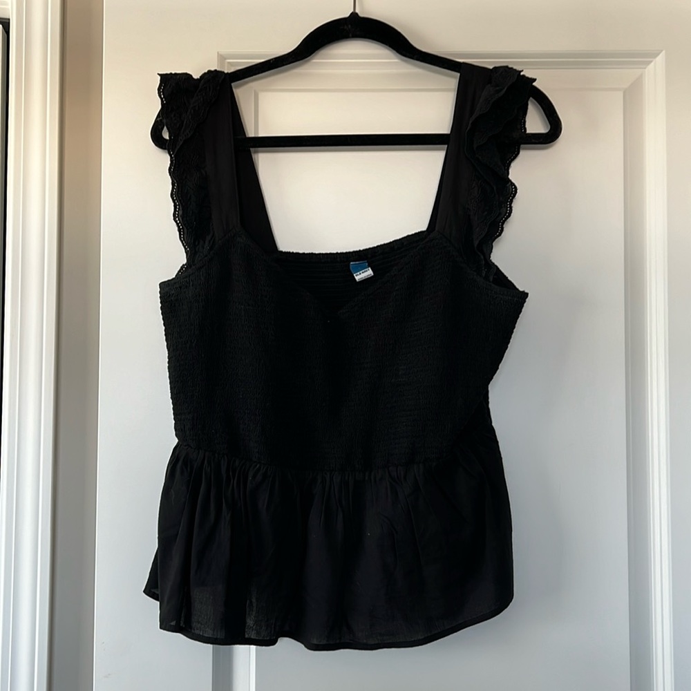 Old Navy Black Peplum Top